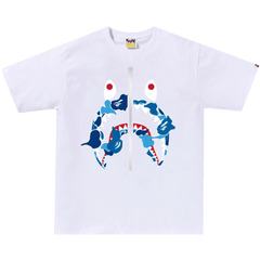 BAPE ABC Camo Rebuild Shark T-Shirt White/Blue