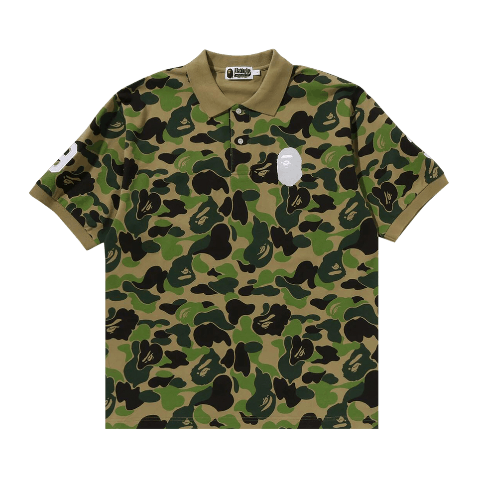 BAPE ABC Camo Large Ape Head Polo Green