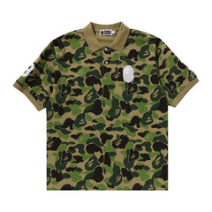 BAPE ABC Camo Large Ape Head Polo Green