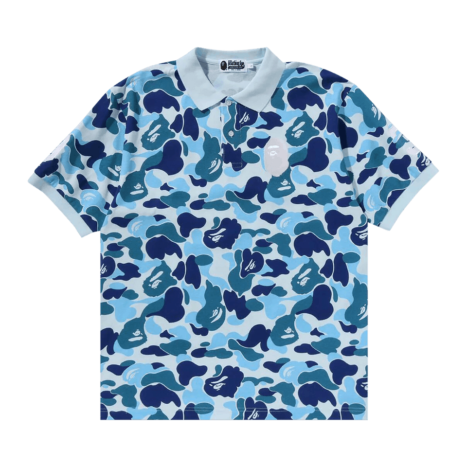 BAPE ABC Camo Large Ape Head Polo Blue