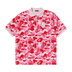 BAPE ABC Camo Large Ape Head Polo Pink