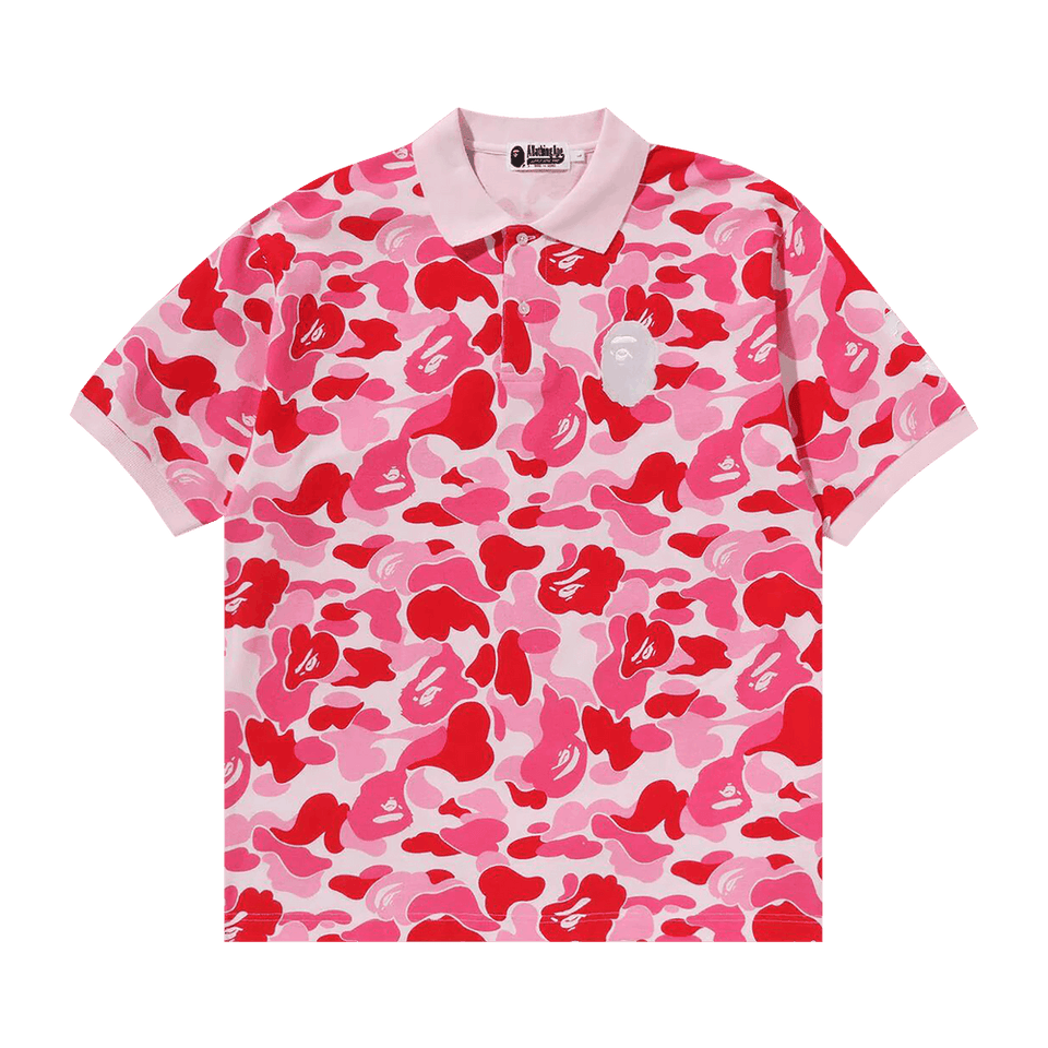 BAPE ABC Camo Large Ape Head Polo Pink