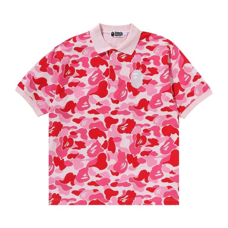 BAPE ABC Camo Large Ape Head Polo Pink