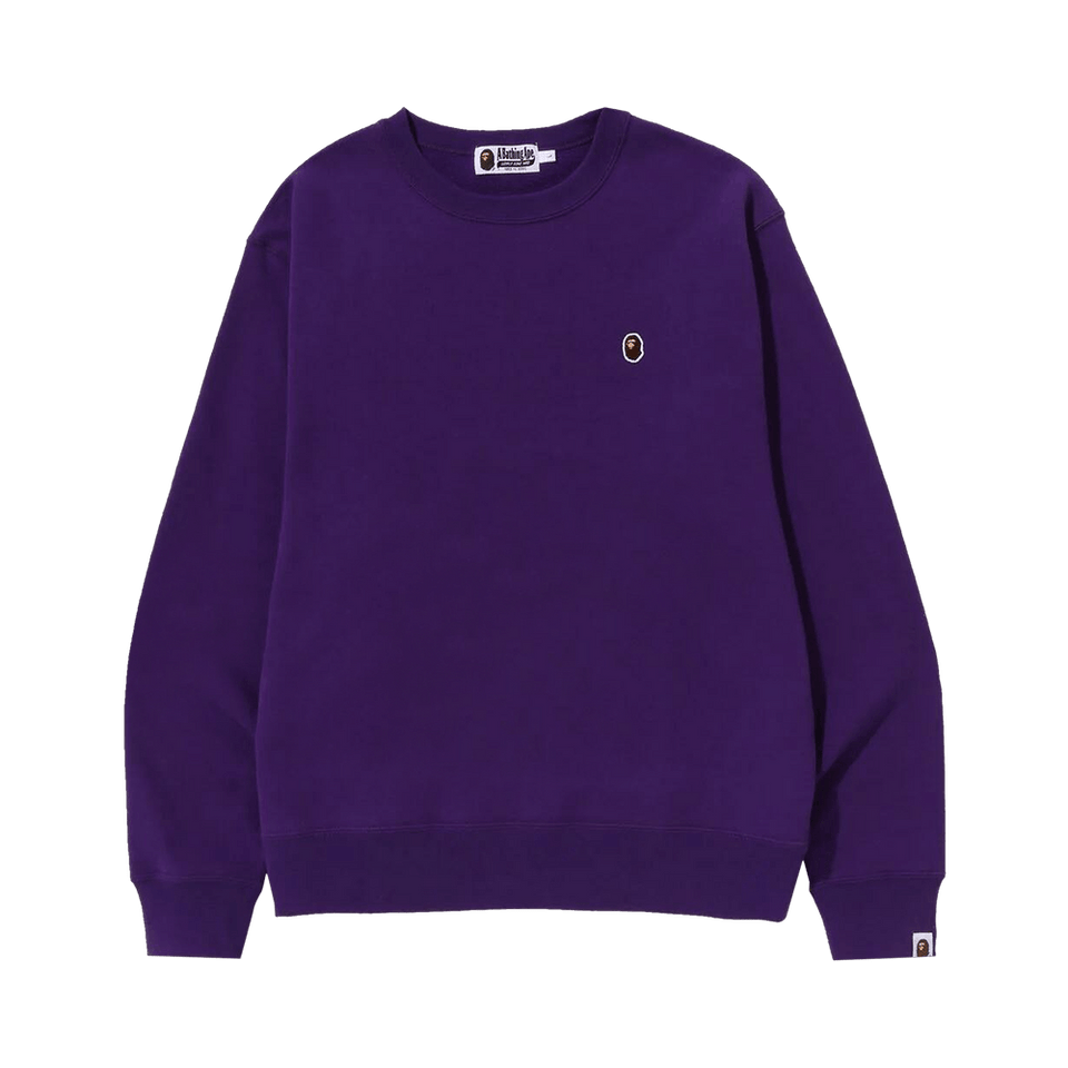 BAPE Ape Head One Point Relaxed Fit Crewneck Purple