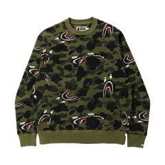 BAPE Shark 1st Camo Relaxed Crewneck Green