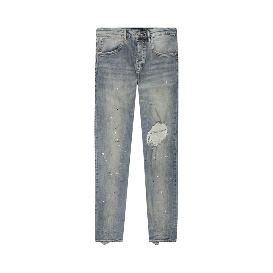PURPLE BRAND Mid Rise Destroy Paint Jeans Blue