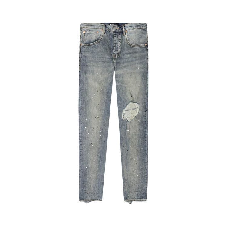 PURPLE BRAND Mid Rise Destroy Paint Jeans Blue