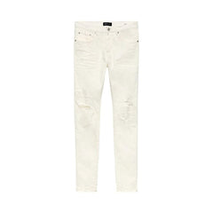 PURPLE BRAND Low Rise Slim Jeans White Light Destroy