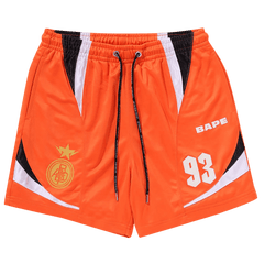 BAPE Multi Logo Relaxed Fit Soccer Shorts Orange