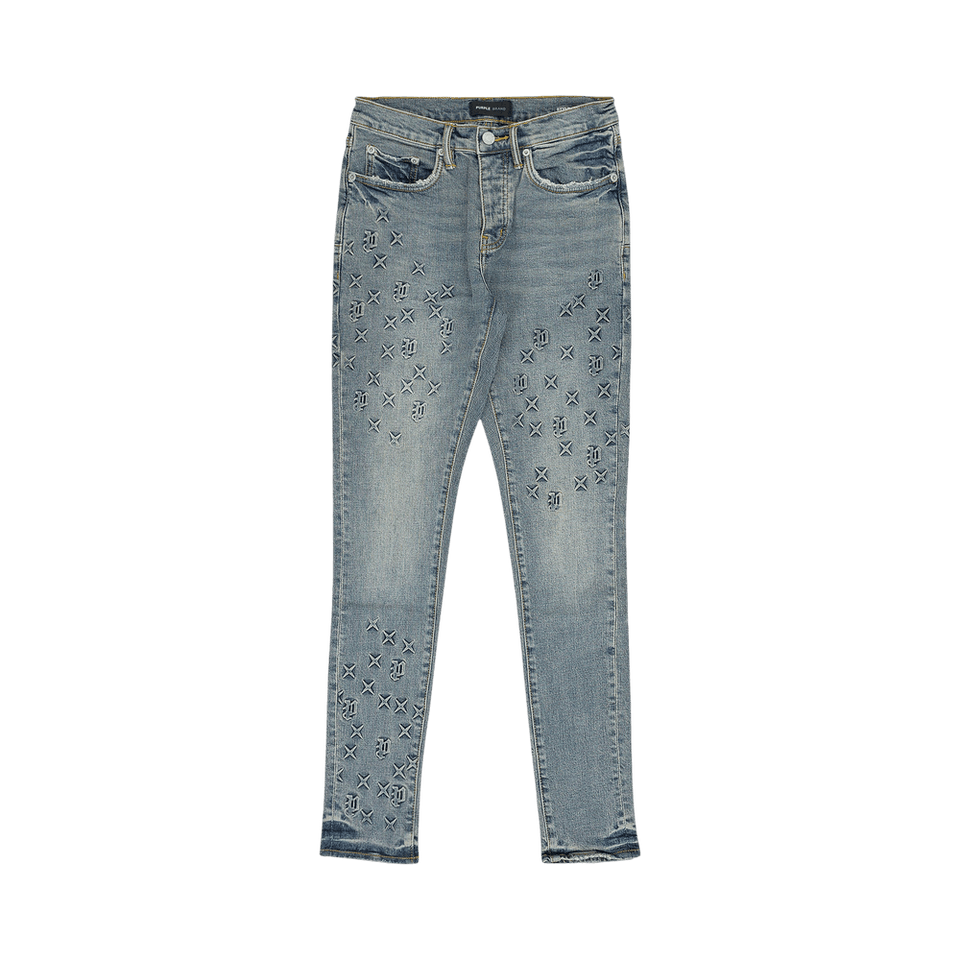 PURPLE BRAND Embossed P001 Denim Blue