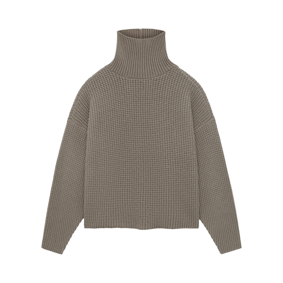 Fear of God Essentials Heavy Waffle Turtleneck Heather Grey