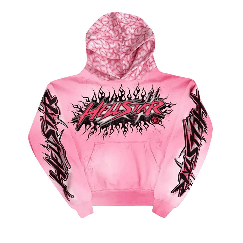 Hellstar Brainwashed With Brain Hoodie Pink