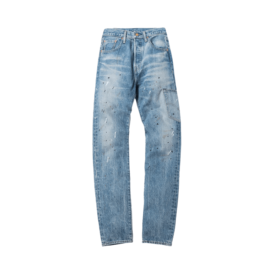Kith For Levi's Mitchell Paint Splatter 501 Denim Medium Blue