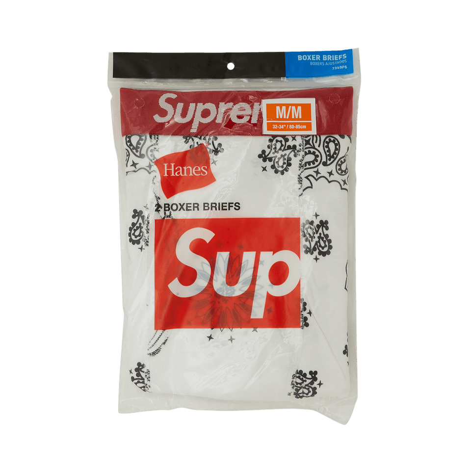 Supreme x Hanes Bandana Boxer Briefs (2 Pack) White