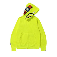 BAPE Neon Shark Full Zip Hoodie Yellow