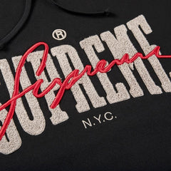 Supreme Embroidered Chenille Hoodie Black