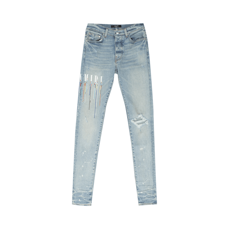 Amiri Paint Drip Logo Jean Clay Indigo