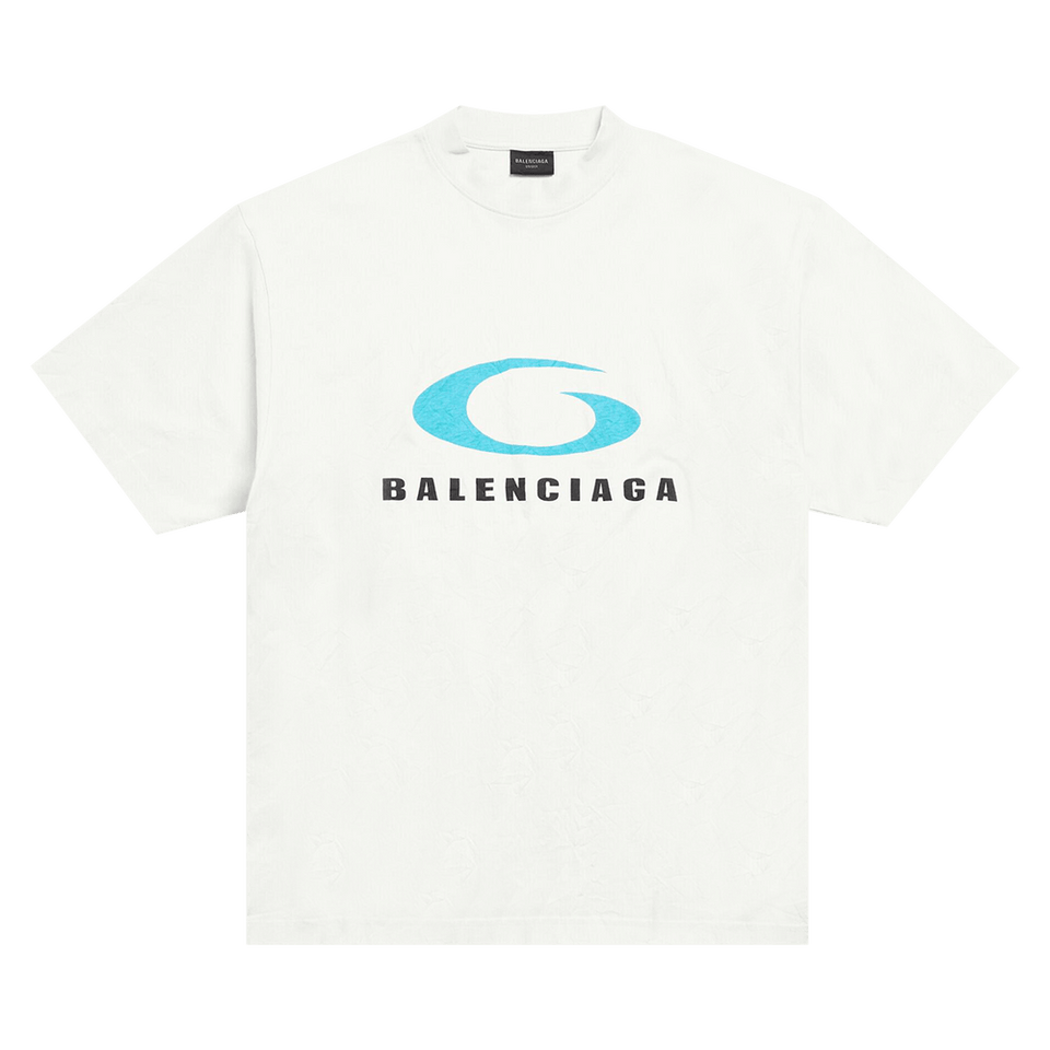 Balenciaga Medium Fit T-Shirt Dirty White/Blue