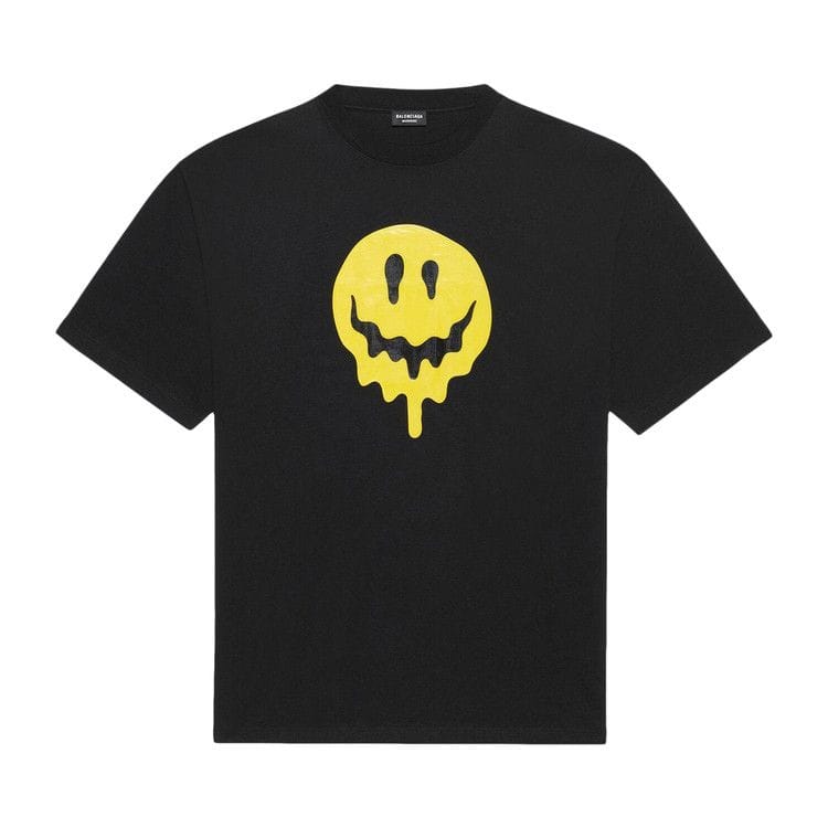 Balenciaga Large Fit Smiley T-Shirt Black/Yellow/White