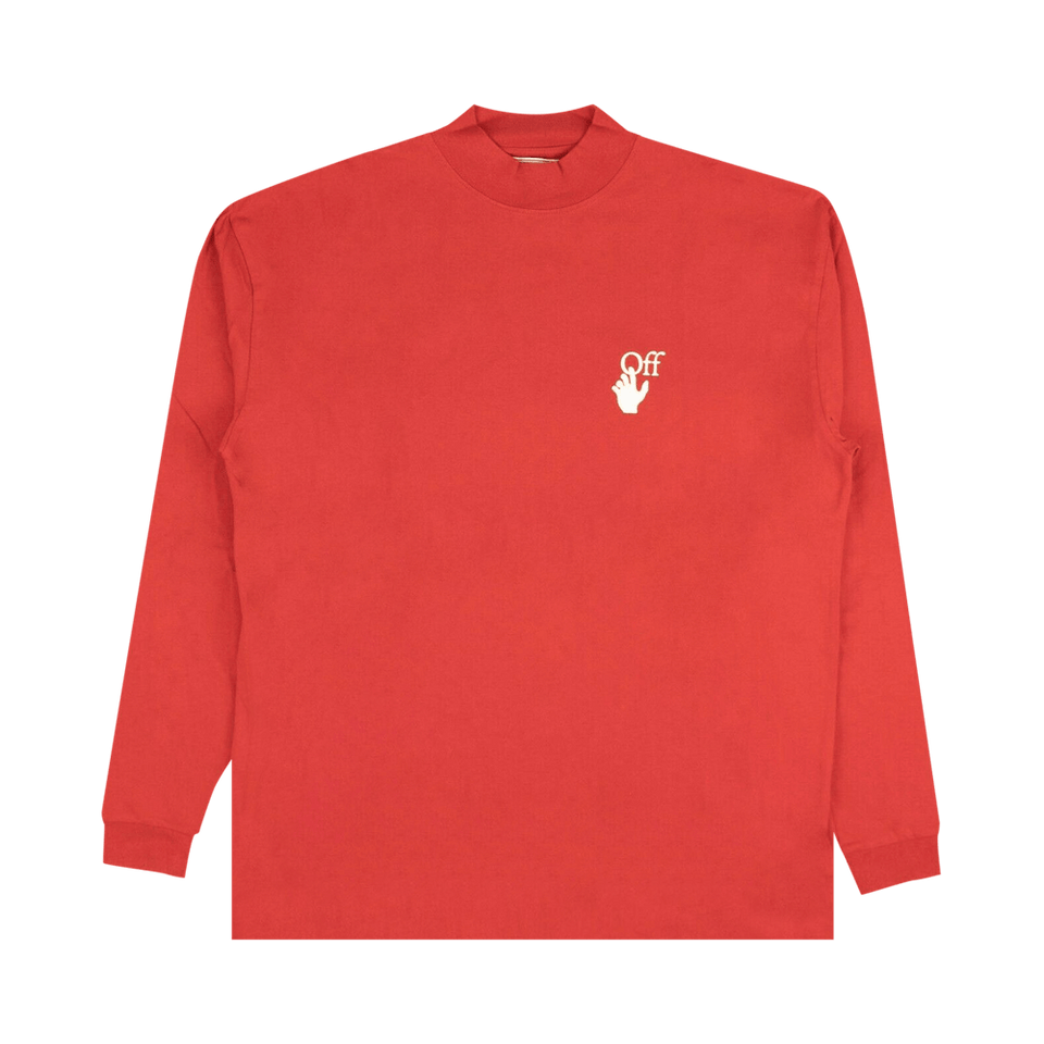 Off-White Pascal Arrow Mockneck T-Shirt Red