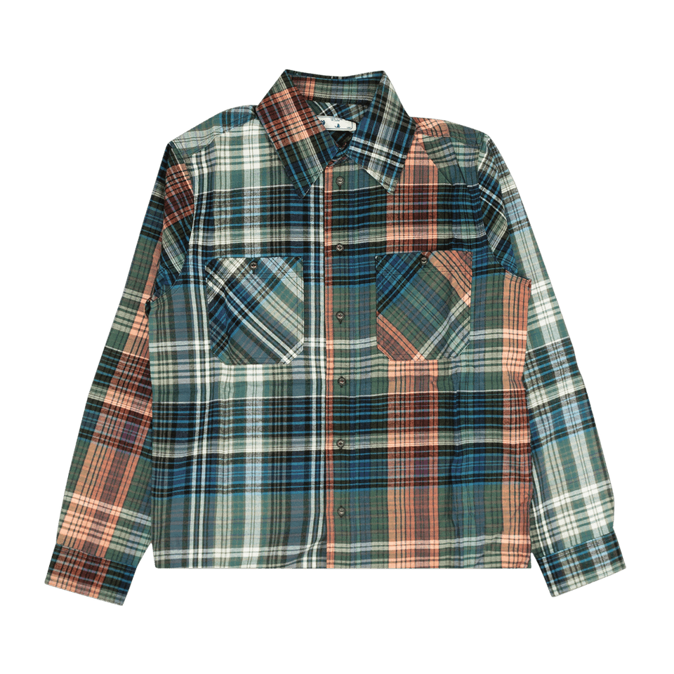 Off-White Stencil Flannel Check Shirt Blue
