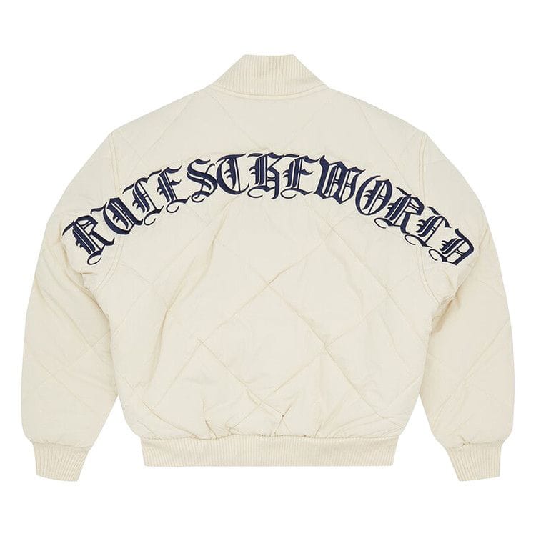 Corteiz Olde English Quilted Bomber Jacket Cream