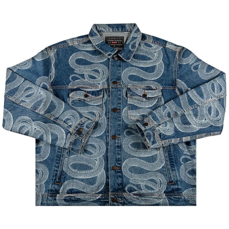 Supreme x Hysteric Glamour Snake Denim Trucker Jacket Blue