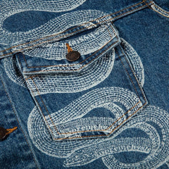 Supreme x Hysteric Glamour Snake Denim Trucker Jacket Blue