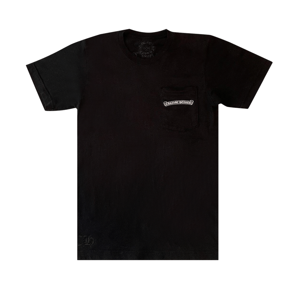 Chrome Hearts Scroll Logo Pocket T-Shirt Black
