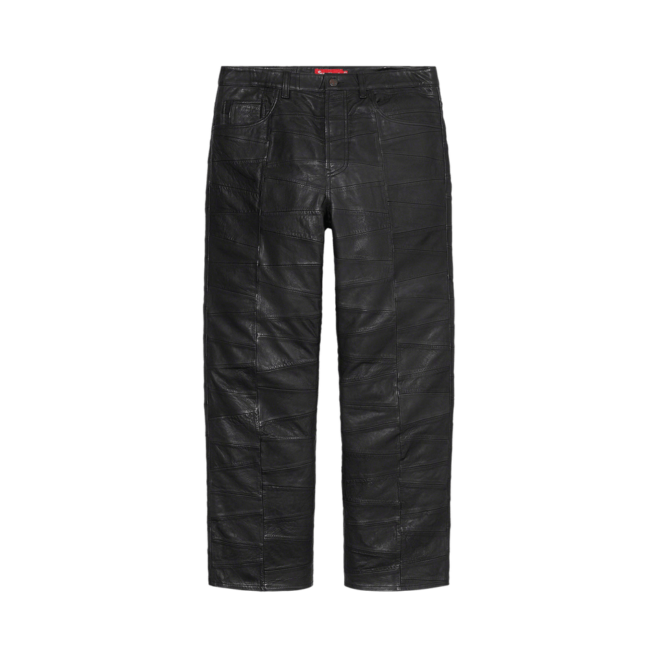 Supreme Patchwork Leather 5-Pocket Jean Black