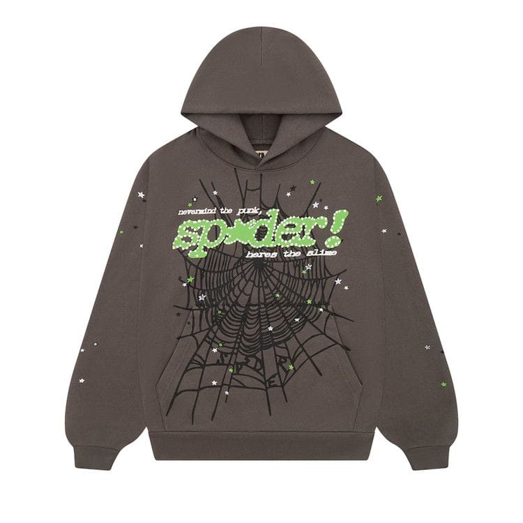 Sp5der Punk V2 Hoodie Slate Grey