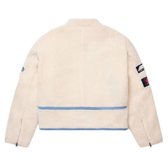 Sp5der Sherpa Hunter Moto Jacket Ecru/Navy