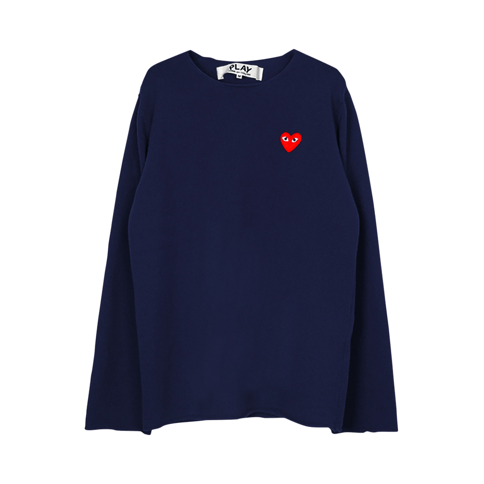 Comme des Garçons PLAY V-Neck Pullover Sweater Navy