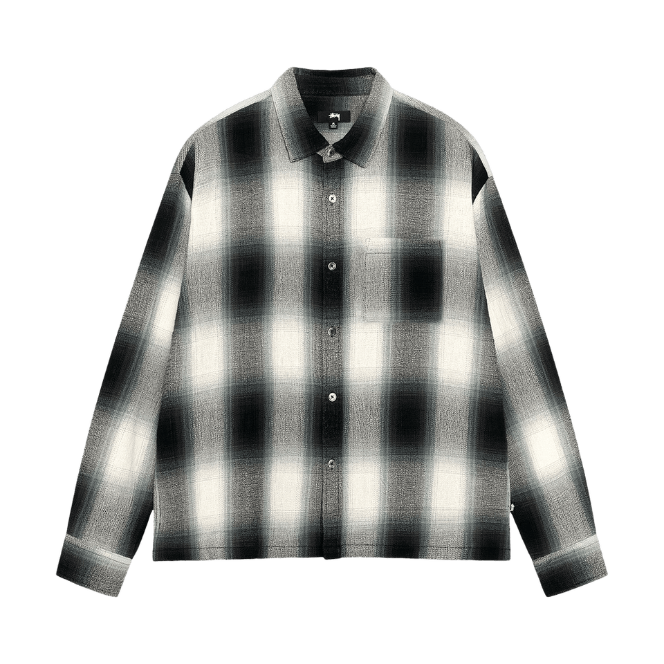 Stussy Loose Weave Plaid Shirt Grey