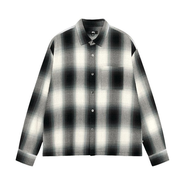 Stussy Loose Weave Plaid Shirt Grey