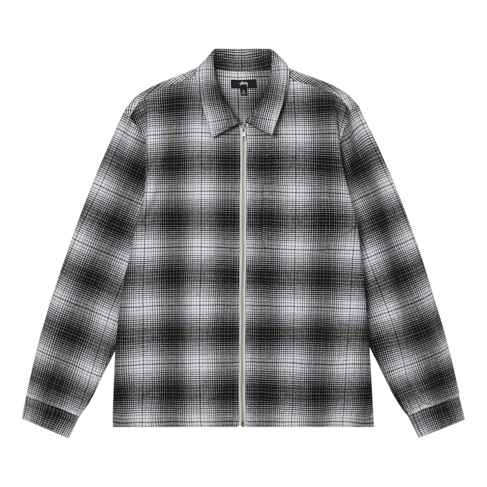 Stussy Paul Shadow Plaid Zip Shirt Black