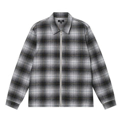 Stussy Paul Shadow Plaid Zip Shirt Black