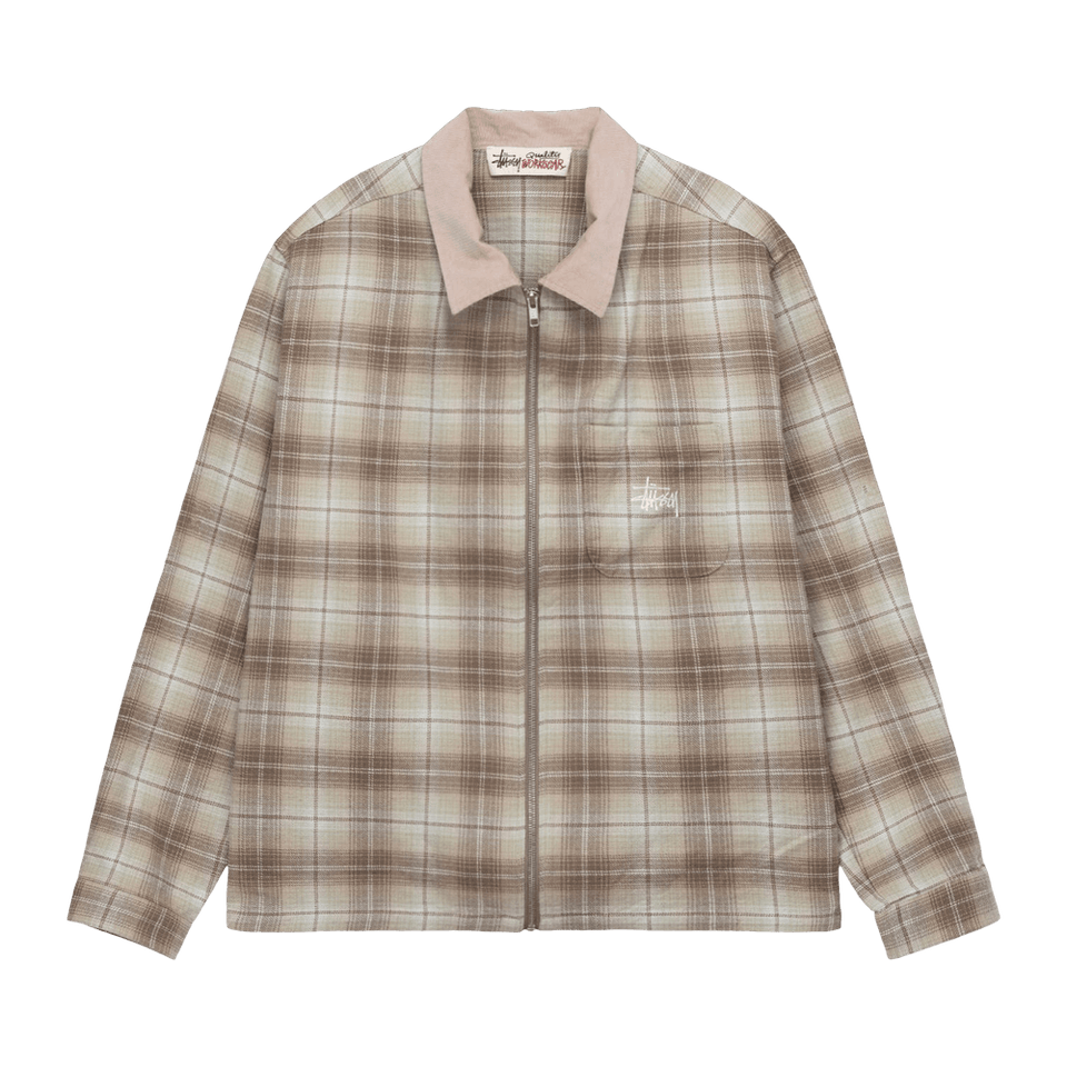 Stussy Frank Plaid Zip Shirt Tan