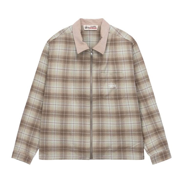 Stussy Frank Plaid Zip Shirt Tan