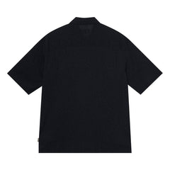 Stussy Boxy Flat Hem Crinkled Shirt Black