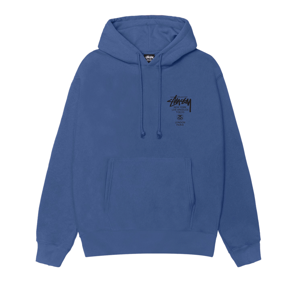 Stussy World Tour Hoodie Blue