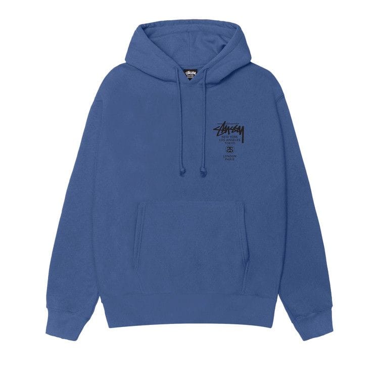 Stussy World Tour Hoodie Blue