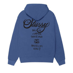 Stussy World Tour Hoodie Blue