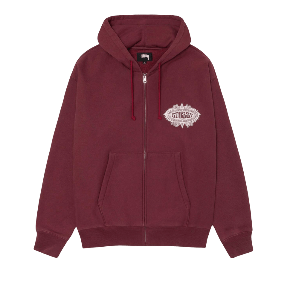 Stussy Mantra Zip Hoodie Burgundy