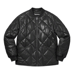 Supreme Quilted Leather Work Jacket Black