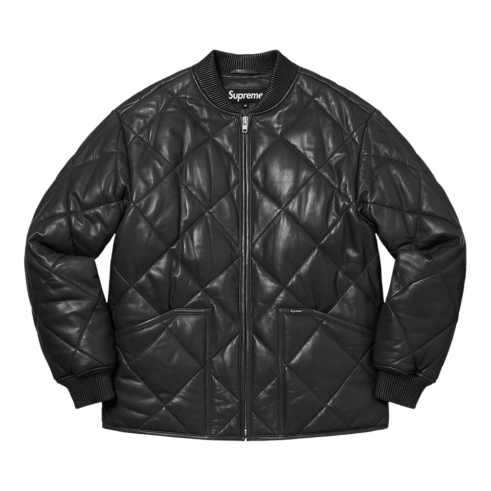 Supreme Quilted Leather Work Jacket Black