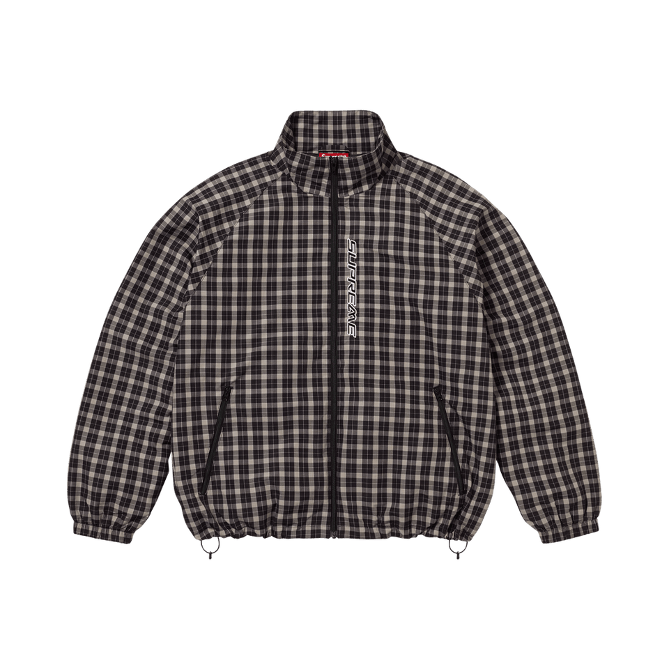 Supreme Plaid Track Jacket Black