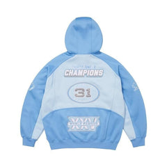 Supreme Football Zip Up Hoodie Light Blue