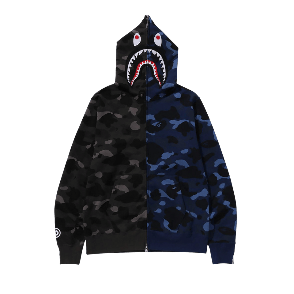 BAPE Color Camo Separate Shark Full Zip Hoodie Black/Navy