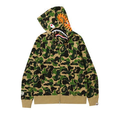 BAPE Big ABC Camo Shark Full Zip Hoodie Green
